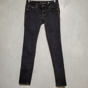 Miss Me JS5660S2 Black Rhinestone Embroidery Skinny Jeans